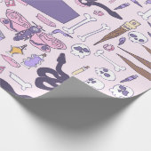 handgezeichnete Rosa-Halbkuchen-Zombie Geschenkpapier (Ecke)