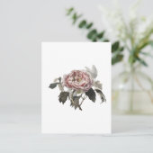 Handgezeichnete rosa Kohlrose. Postkarte (Stehend Vorderseite)