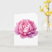 Handgezeichnete rosa Peonie (Leere) Karte (Gelbe Blume)
