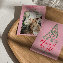 Handgezeichnete Rosa Ribbons Foto Weihnachten