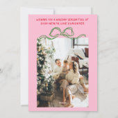 Handgezeichnete Rosa Ribbons Foto Weihnachten (Rückseite)