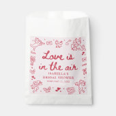 Handgezeichnete rosa rote Herzen Valentinstag Brau Geschenktütchen (Vorderseite)