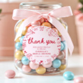 Handgezeichnete rosa rote Herzen Valentinstag Brau Runder Aufkleber