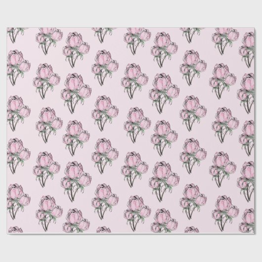 Handgezeichnete Rose Geschenkpapier (Flach)