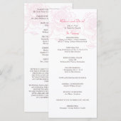 Handgezeichnete Rose Hochzeitsprogramm rosa Programm (Vorne/Hinten)