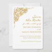 Handgezeichnete Rose Moderne Save the Date Hochzei (Vorderseite)