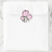 Handgezeichnete Rose Runder Aufkleber (Tasche)