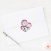 Handgezeichnete Rose Runder Aufkleber (Umschlag)