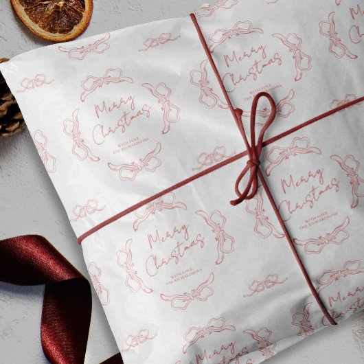 Handgezeichnete rot-weiße Bezeichnung Whimsisches  Geschenkpapier