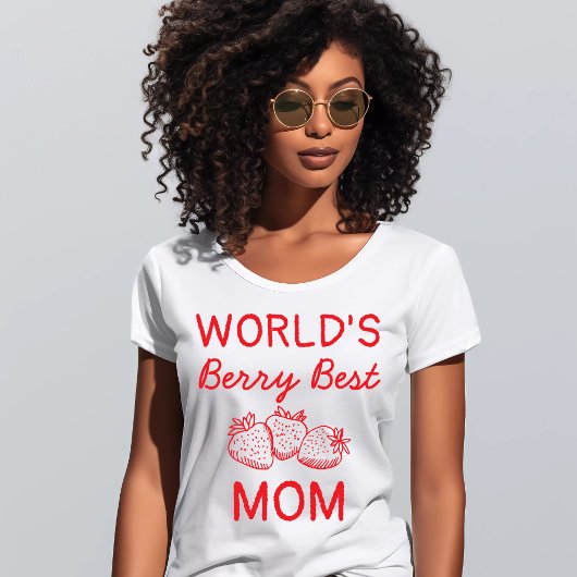 Handgezeichnete rote Erdbeere beste Mutter Muttert T-Shirt