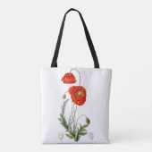 Handgezeichnete rote Mohn-Illustration Mohn Tasche (Rückseite)