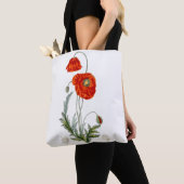 Handgezeichnete rote Mohn-Illustration Mohn Tasche (Von Nahem)