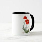 Handgezeichnete rote Mohn-Illustration Mohn Tasse (VorderseiteRechts)
