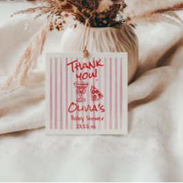 Handgezeichnete rote Pizza Sonderauslieferung Dusc Geschenkanhänger