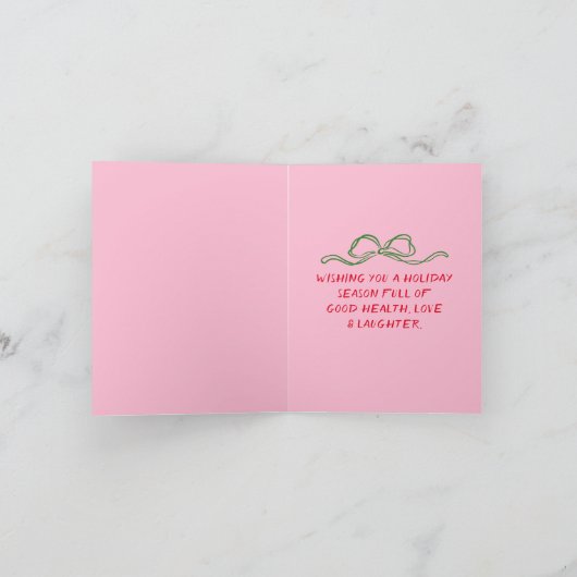 Handgezeichnete rote rosa Bögen Weihnachten Baum (Innenseite)