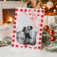 Handgezeichnete rote und rosa Familienfoto-Weihnac