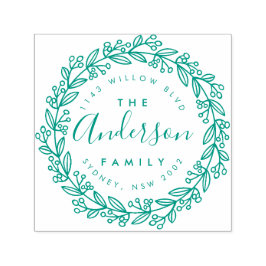 Handgezeichnete Rücksendeadresse für Blumenkranke Permastempel