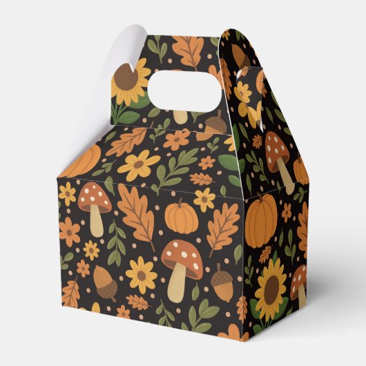 Handgezeichnete rustikale Herbstmuster-Geschenkbox Geschenkschachtel (Vorderseite)