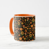 Handgezeichnete rustikale Herbstmuster-Kaffeetasse Tasse (Vorderseite Links)