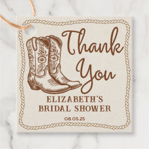Handgezeichnete rustikale Western Cowgirl Boots Da Geschenkanhänger