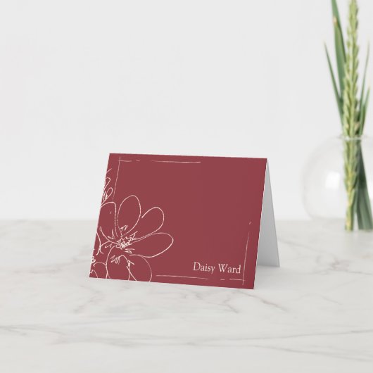 Handgezeichnete rustikale Wildblumen-Personalisier (Vorderseite)
