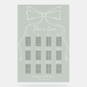 Handgezeichnete Sage Greeen Wedding Seating Chart Acrylschild (Vorderseite)