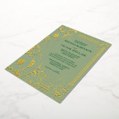 Handgezeichnete Sage Grüne Hochzeit Folieneinladung (Gedreht)