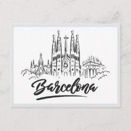 Handgezeichnete Sagrada Familia Barcelona Spanien Postkarte