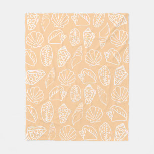 Handgezeichnete Sandige Muscheln Fleece-Decke Fleecedecke
