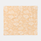 Handgezeichnete Sandige Muscheln Fleece-Decke Fleecedecke (Vorderseite (Horizontal))