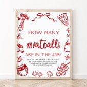 Handgezeichnete Schätzung wie viele Fleischbällche Poster