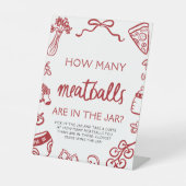 Handgezeichnete Schätzung wie viele Fleischbällche Sockelschild (Vorderseite)