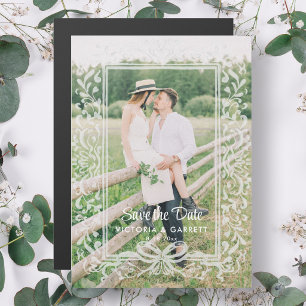 Handgezeichnete Schleife/Foto Save the Date Magnetkarte
