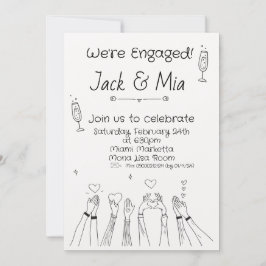 Handgezeichnete Schneeballeinladung Einladung