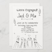 Handgezeichnete Schneeballeinladung Einladung (Vorne/Hinten)