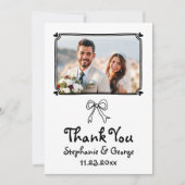 Handgezeichnete Schneebesen-Foto-Hochzeit Dankeskarte (Vorderseite)