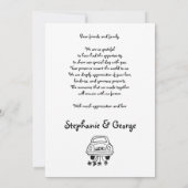 Handgezeichnete Schneebesen-Foto-Hochzeit Dankeskarte (Rückseite)