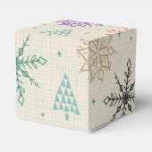 Handgezeichnete Schneeflocken Weihnachtsbäume Mult Geschenkschachtel (Rückseite)