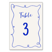 Handgezeichnete Schnürklammer Tischnummer (Vorderseite)