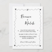 Handgezeichnete Schreib-Schwarz-Illustration Hochz Einladung (Vorderseite)