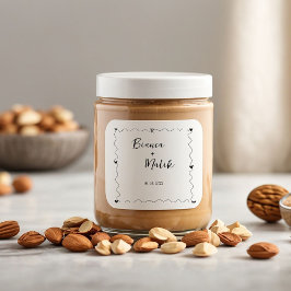 Handgezeichnete Schreib-Schwarz-Illustration Hochz Quadratischer Aufkleber