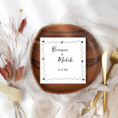 Handgezeichnete Schreib-Schwarz-Illustration Hochz Serviette