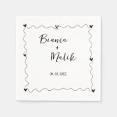 Handgezeichnete Schreib-Schwarz-Illustration Hochz Serviette (Vorderseite)