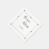 Handgezeichnete Schreib-Schwarz-Illustration Hochz Serviette (Ecke)