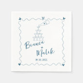 Handgezeichnete Schreib-Schwarz-Illustration Hochz Serviette (Vorderseite)