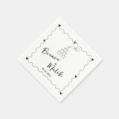 Handgezeichnete Schreib-Schwarz-Illustration Hochz Serviette (Ecke)