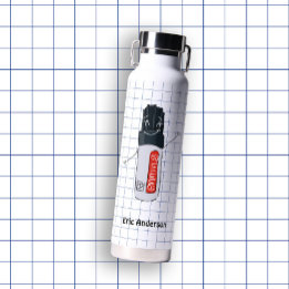 Handgezeichnete Schule versorgt Marker Trinkflasche