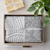 Handgezeichnete Schwarz-weiße Muster für Kunst und Seidenpapier (Geschenk)