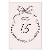 Handgezeichnete schwarze Band Tischnummer (Rückseite)