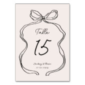 Handgezeichnete schwarze Band Tischnummer (Rückseite)